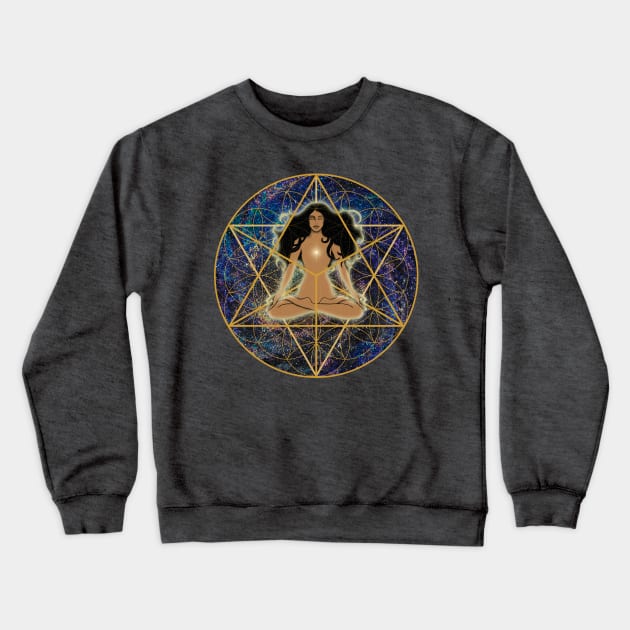 Merkabah Flower of Life Mandala Crewneck Sweatshirt by MandalaSoul